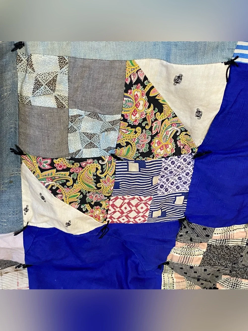 Vintage Patchwork Tie Cutter Quilt 70” x 90”
